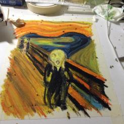 Remake. The Scream by Edvard Munch Oil Pastel